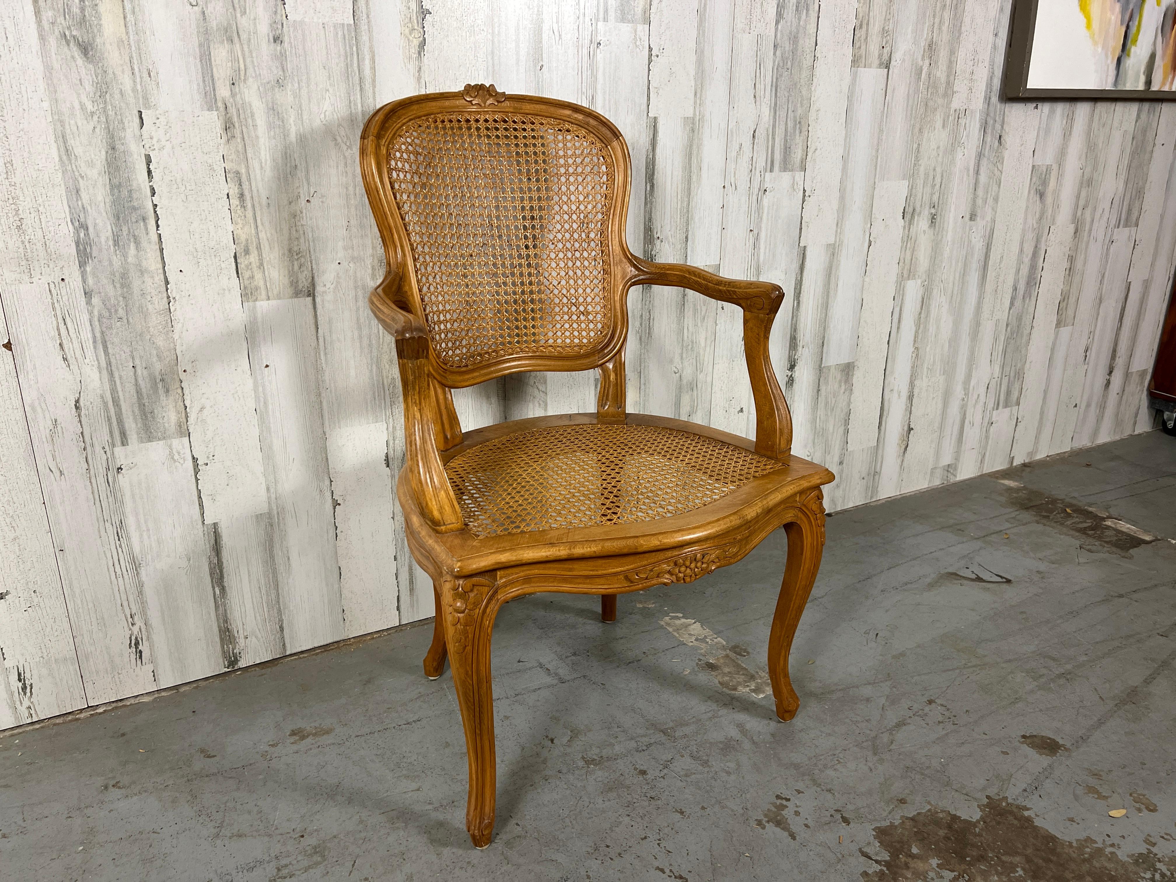 French Louis XV style Cane Arm Chair