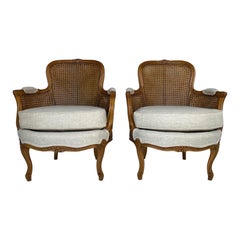 Louis XV Style Cane Back Chairs Set of 2