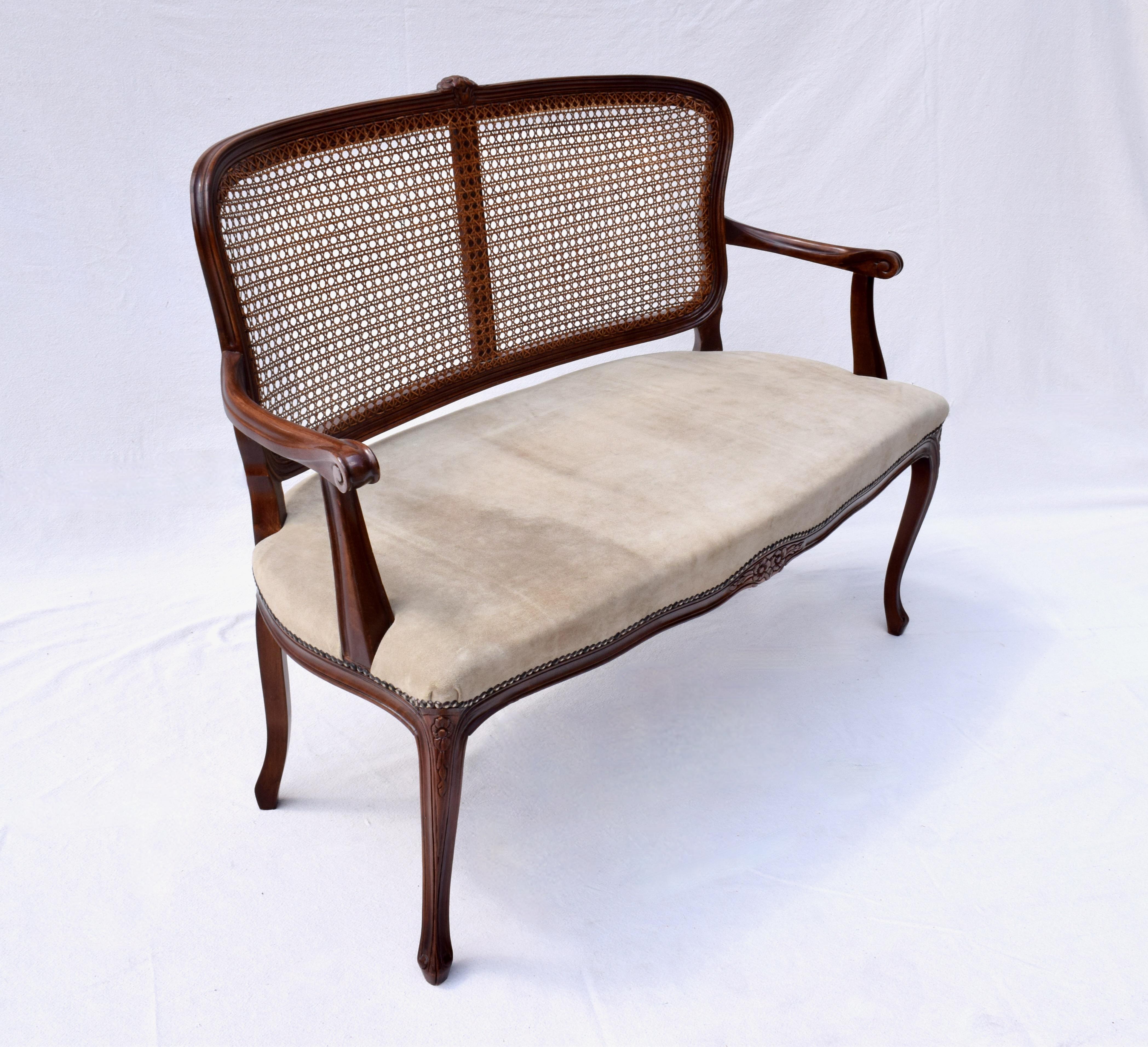 Late 20th Century Louis XV Style Cane Back Settee