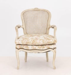 Louis XV Style Cane Paneled Back Fauteuil