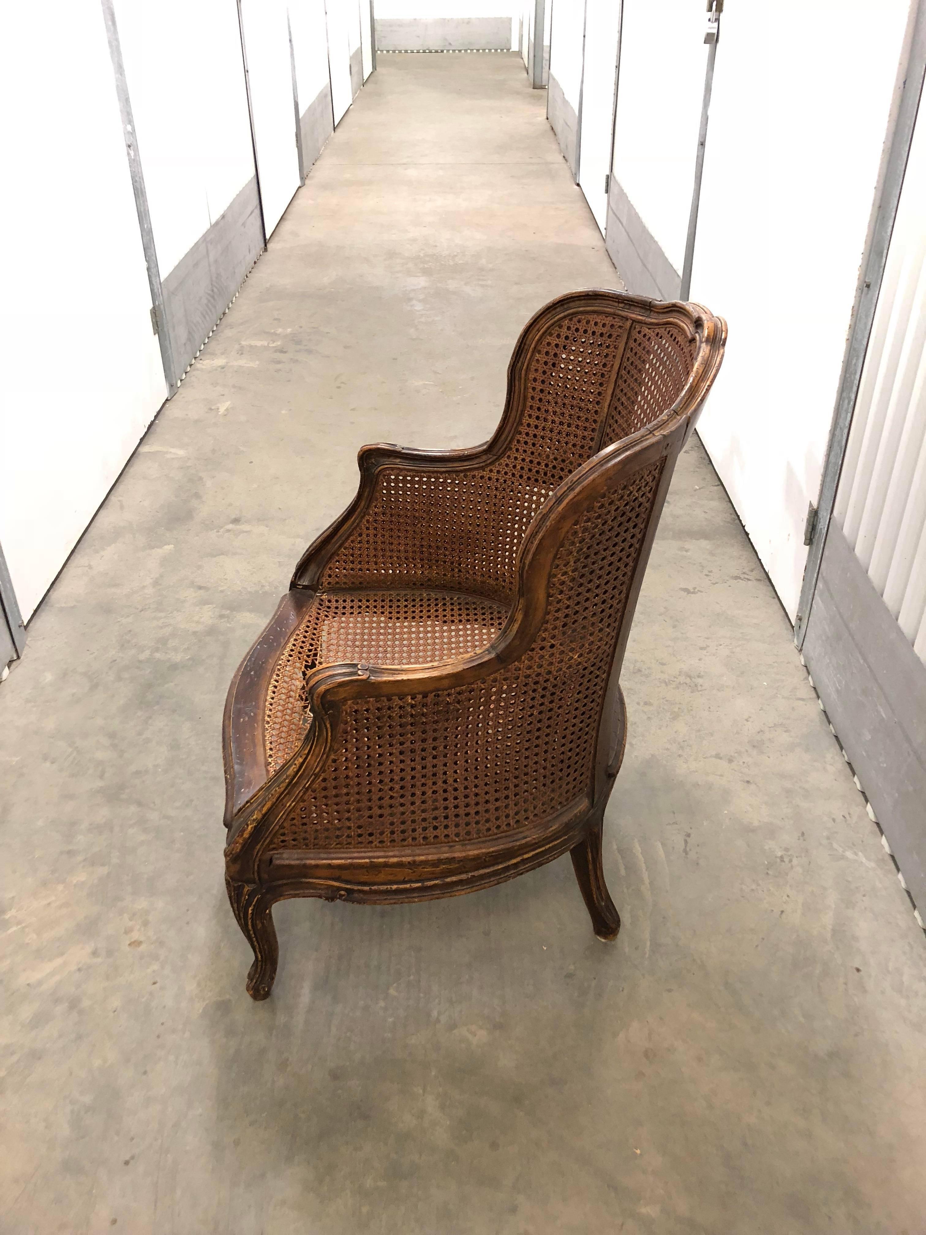 Caned Bergere in the Louis XV Taste 1