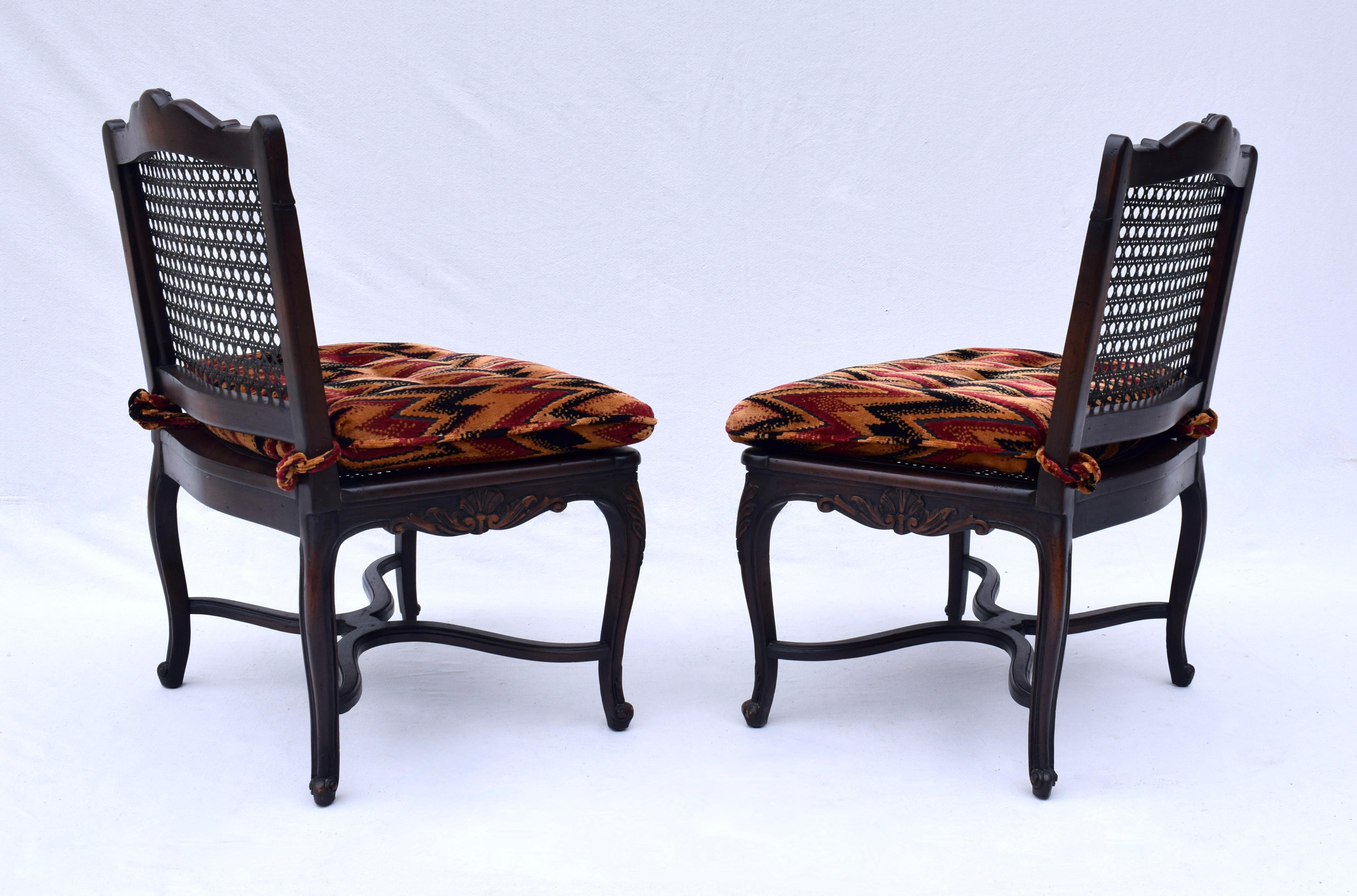 Louis XV Style Caned Slipper Chairs For Sale 1