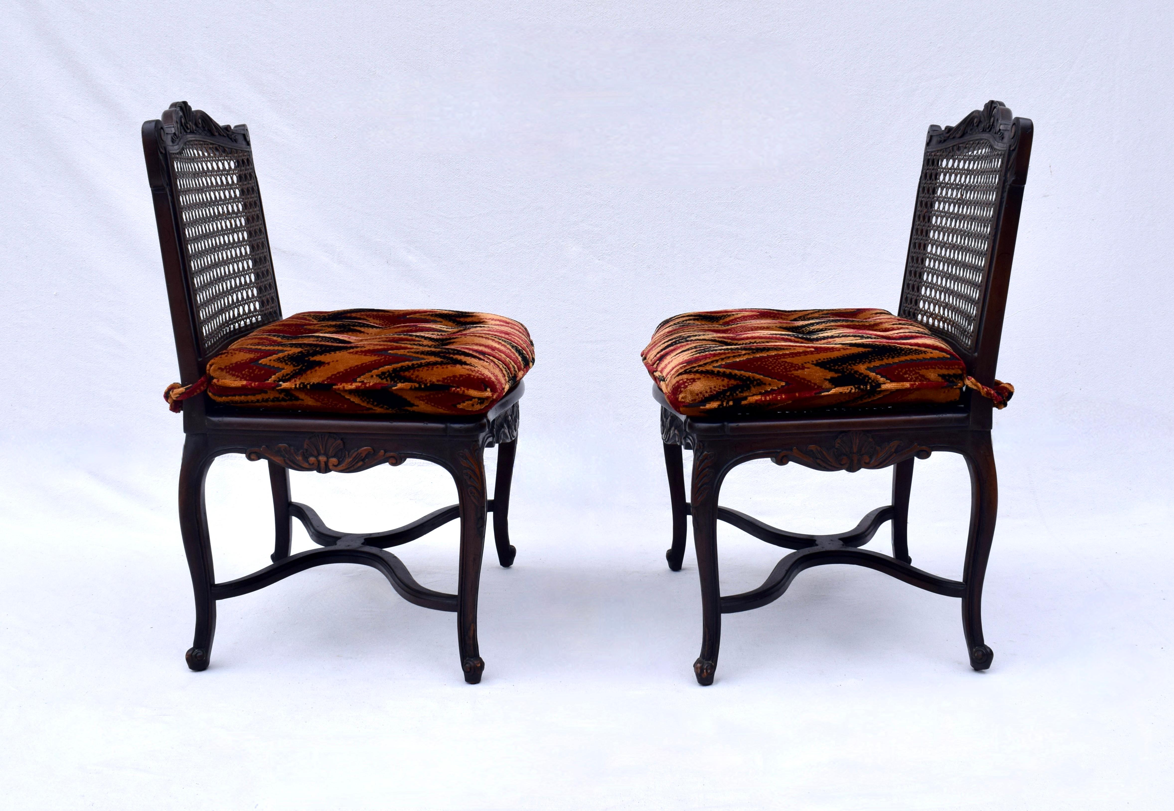 Louis XV Style Caned Slipper Chairs For Sale 2