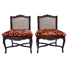 Louis XV Style Caned Slipper Chairs