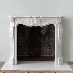 Louis XV style Carrara Marble Fireplace