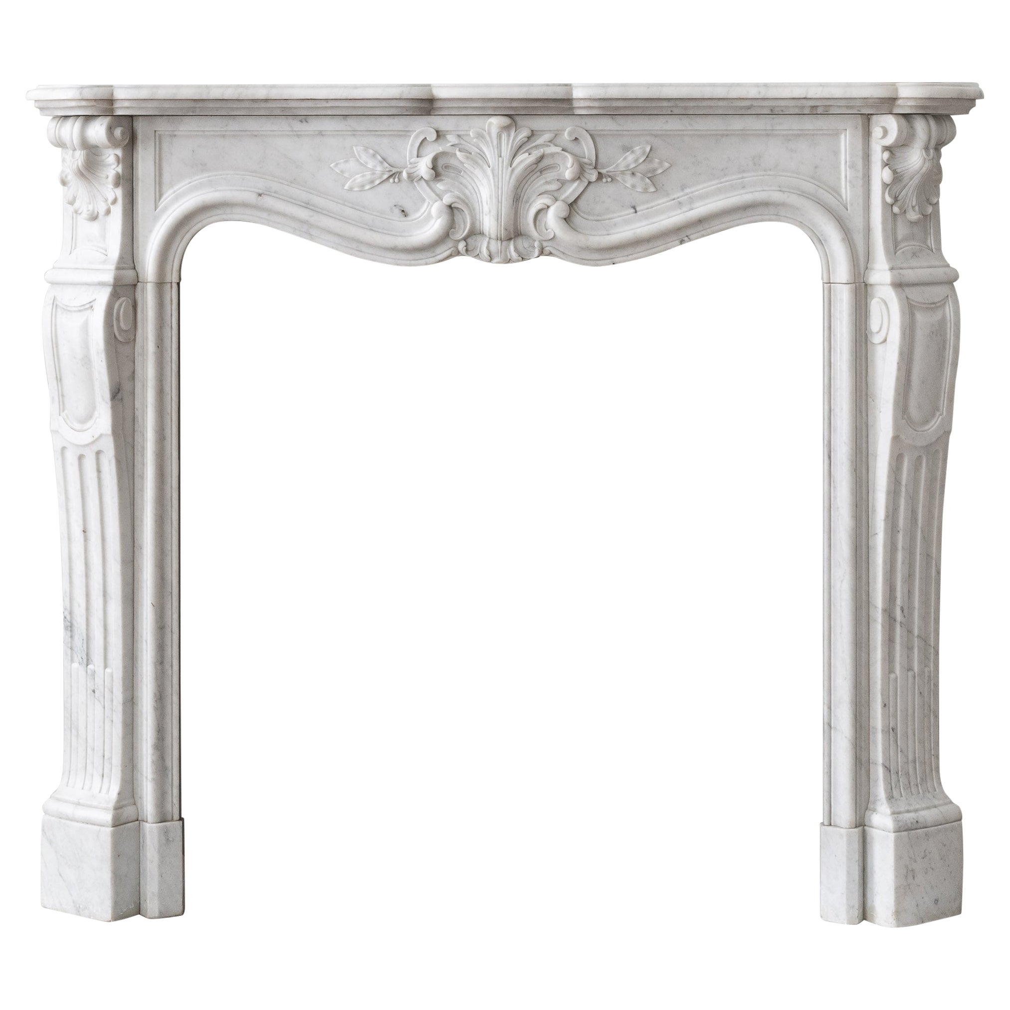 Louis XV style Carrara Marble Fireplace