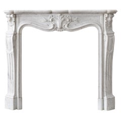 Louis XV style Carrara Marble Fireplace