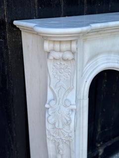 Louis XV Style Carrara Marble Mantel Circa 1980