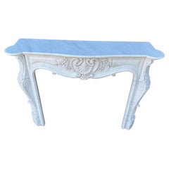 Louis XV-Stil Carrara-Marmor Kaminsims CIRCA 1980