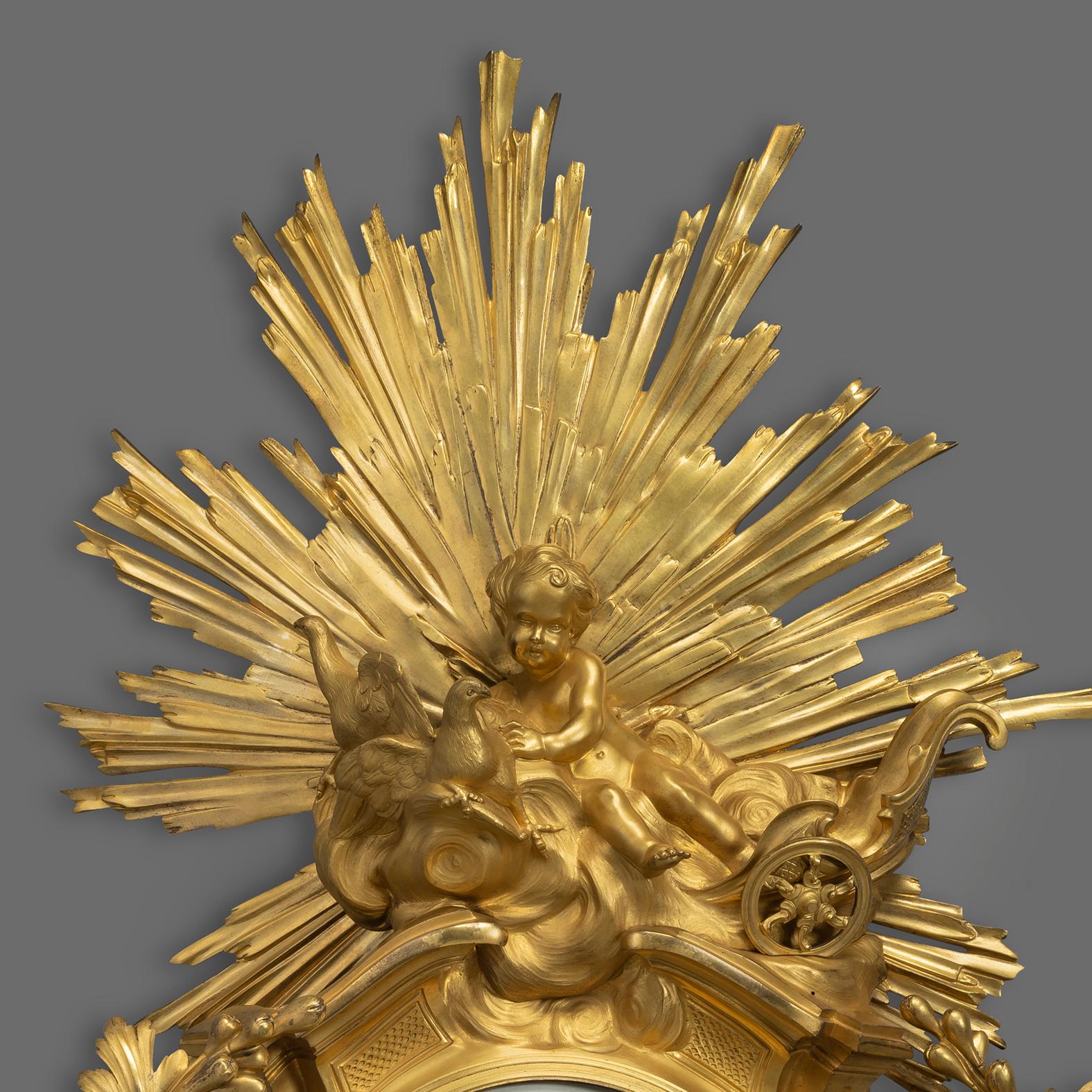 Cartel d'Applique im Stil Ludwigs XV. nach Jacques Caffieri. Französisch:: um 1870 (Louis XV.) im Angebot