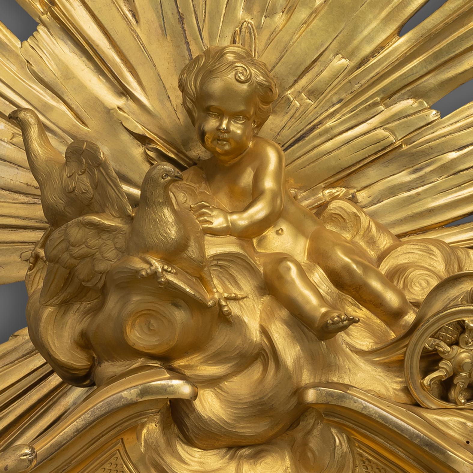 Cartel d'Applique im Stil Ludwigs XV. nach Jacques Caffieri. Französisch:: um 1870 im Zustand „Gut“ im Angebot in Brighton, West Sussex