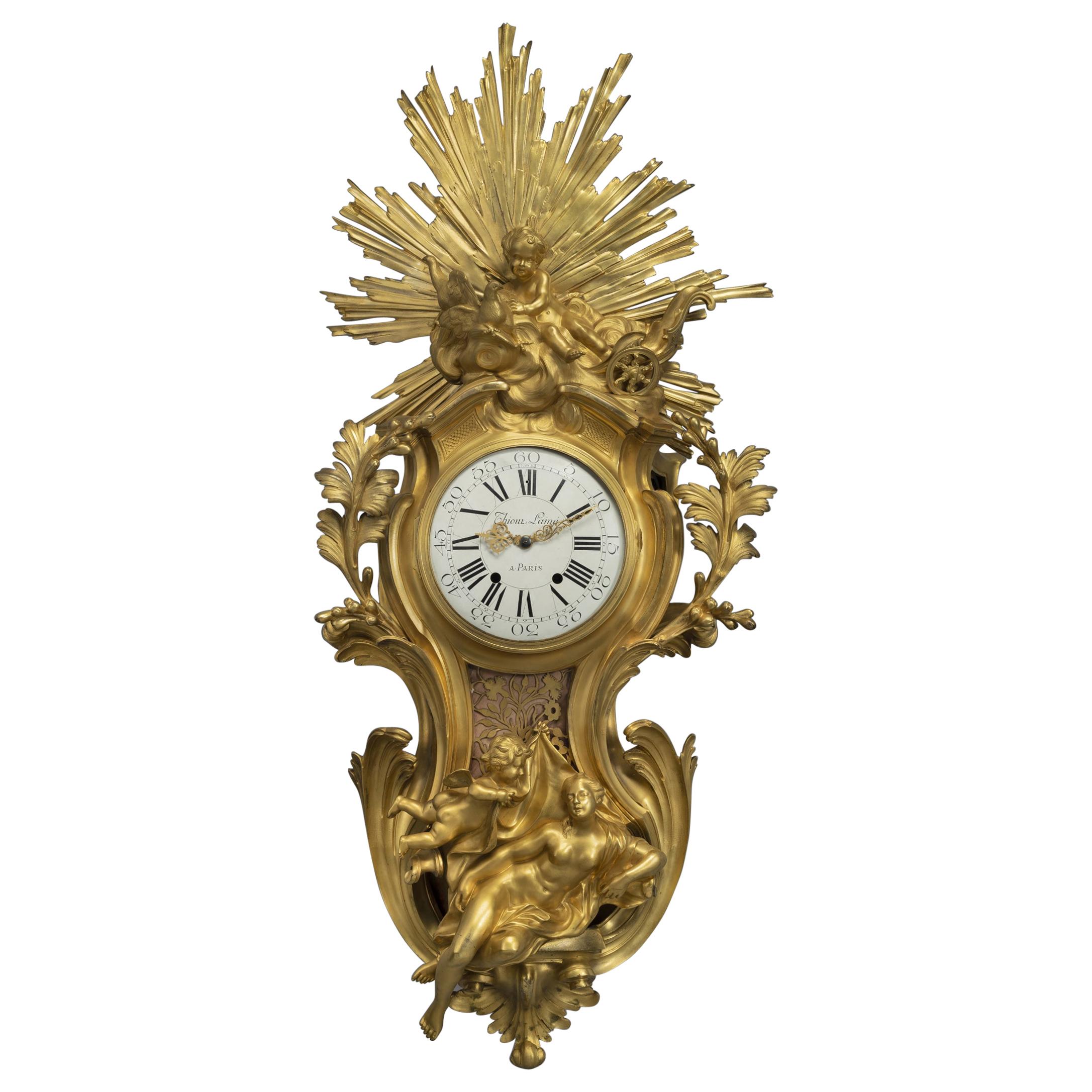 Louis XV Style Cartel d'Applique After Jacques Caffieri. French, circa 1870 For Sale