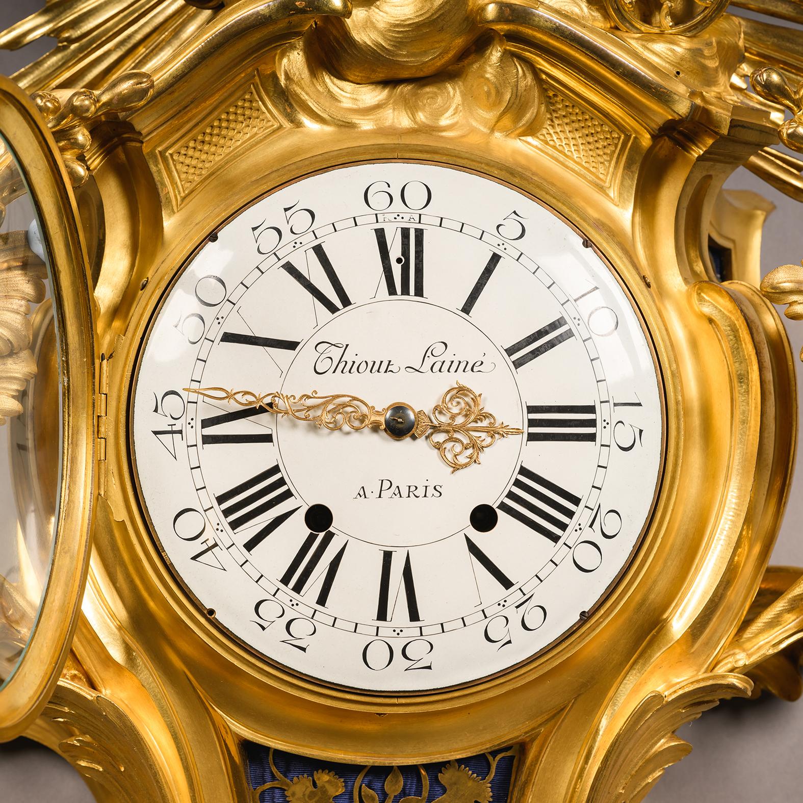 Gilt Louis XV Style Cartel d'Applique After Jacques Caffieri. French, circa 1870 For Sale