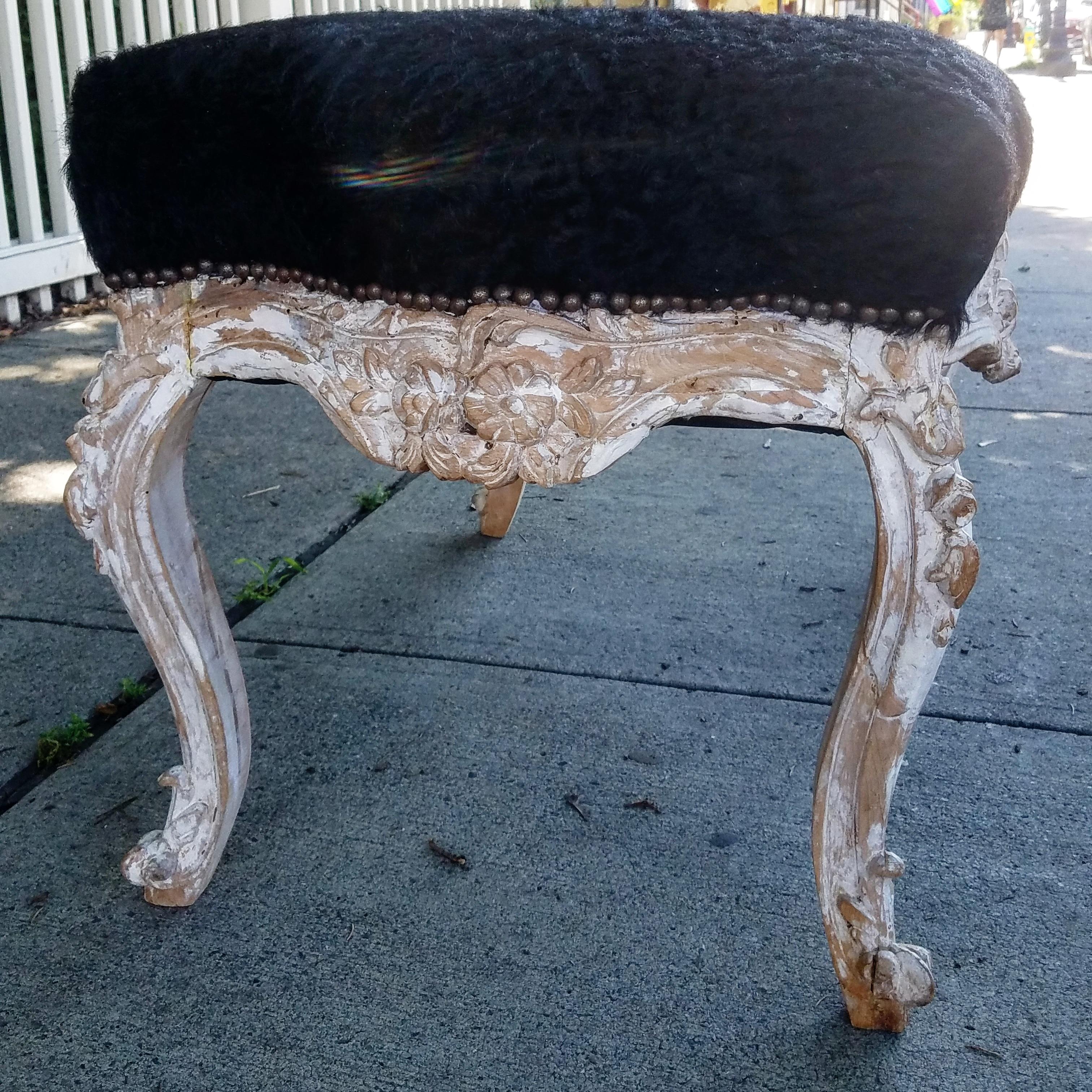 French Louis XV Style Carved and Gessoed Bench