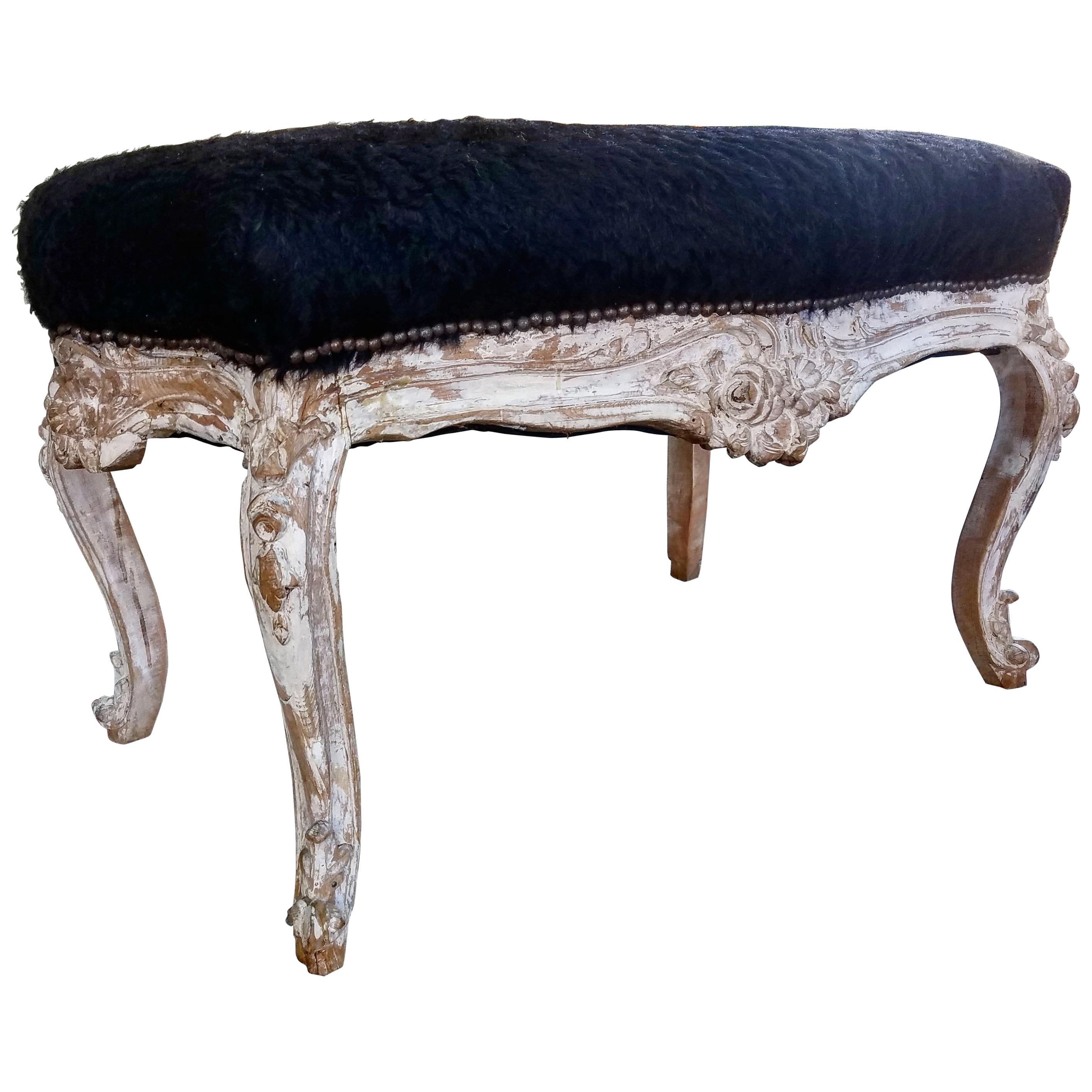 Louis XV Style Carved and Gessoed Bench