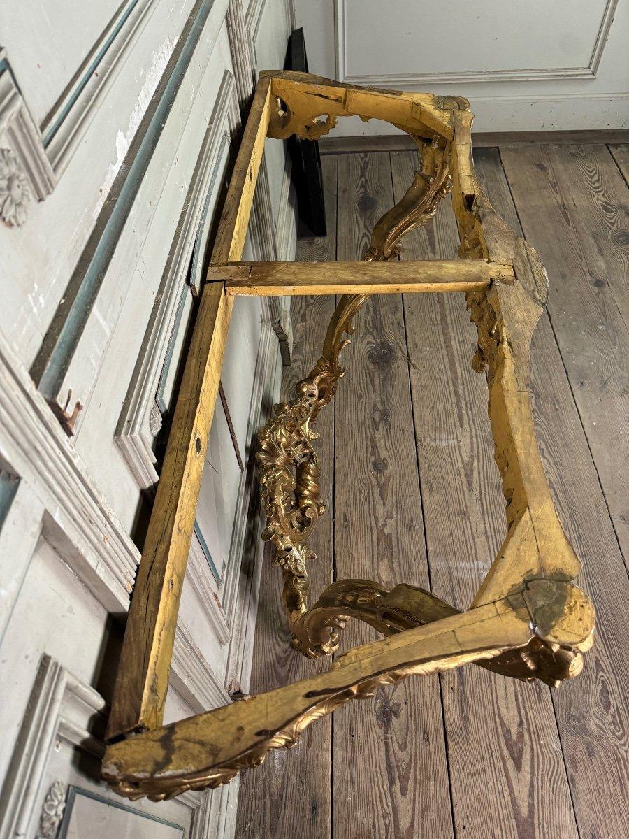 Louis XV Style Carved And Gilt Wood Carrara Marble Console, 19th Century 6