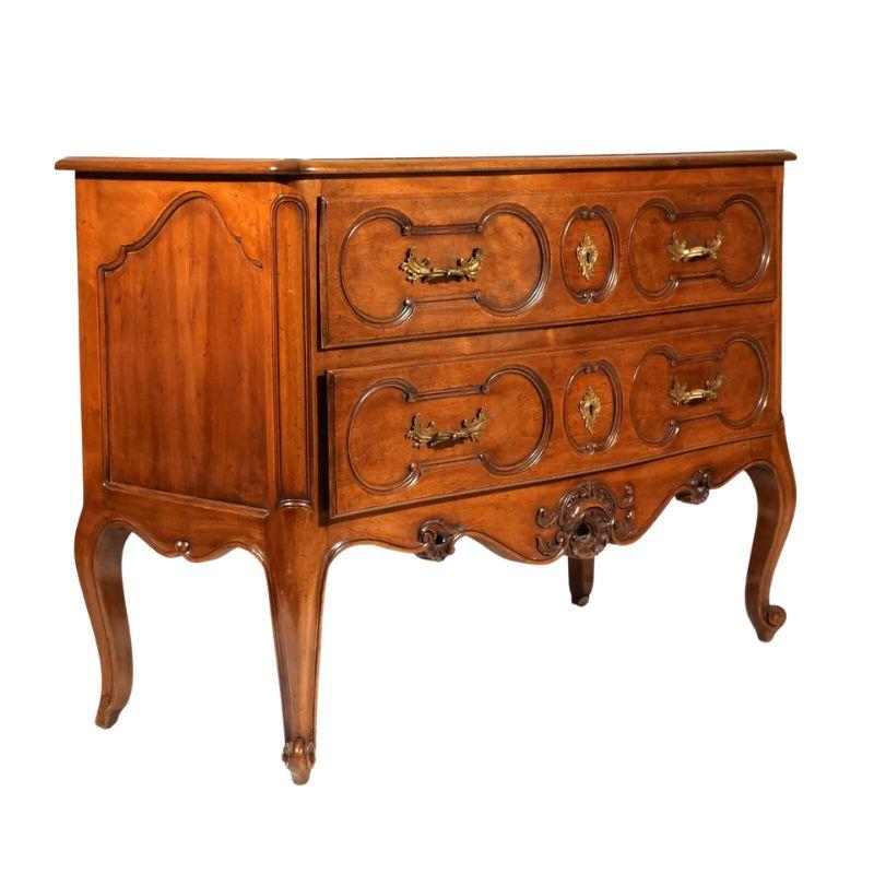 20th Century Louis XV Style Carved Commode with Brass Fittings For Sale