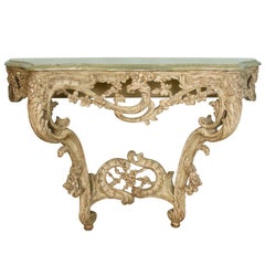 Louis XV Style Carved Console with Marble Top