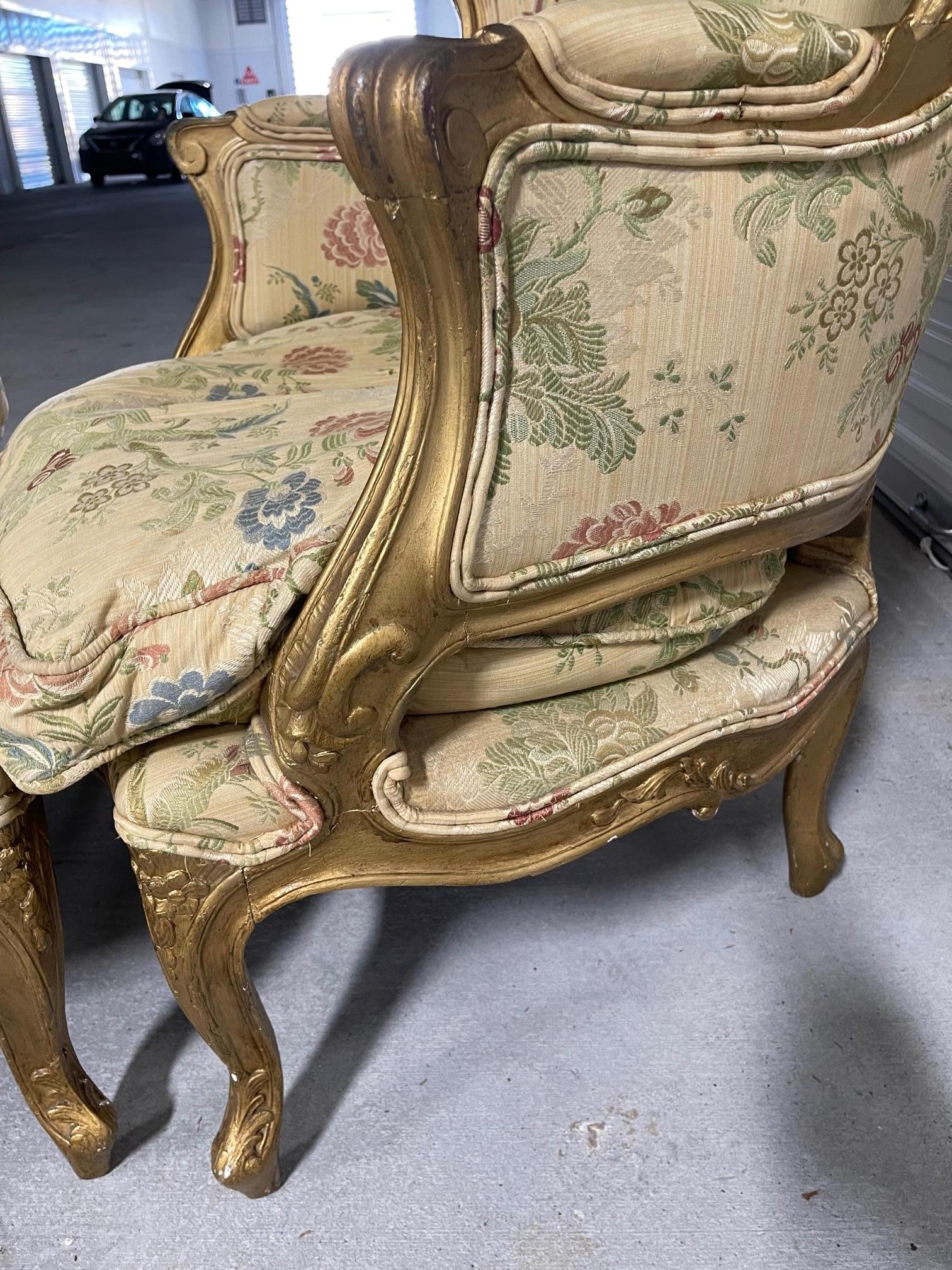 Brisee a due parti in legno dorato intagliato in stile Luigi XV, fine XIX secolo in vendita 10