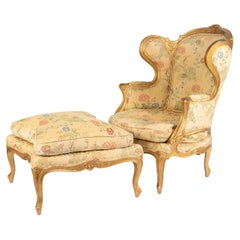 Louis XV Style Carved Giltwood Two-Part Duchesse Brisee, Late 19th Century