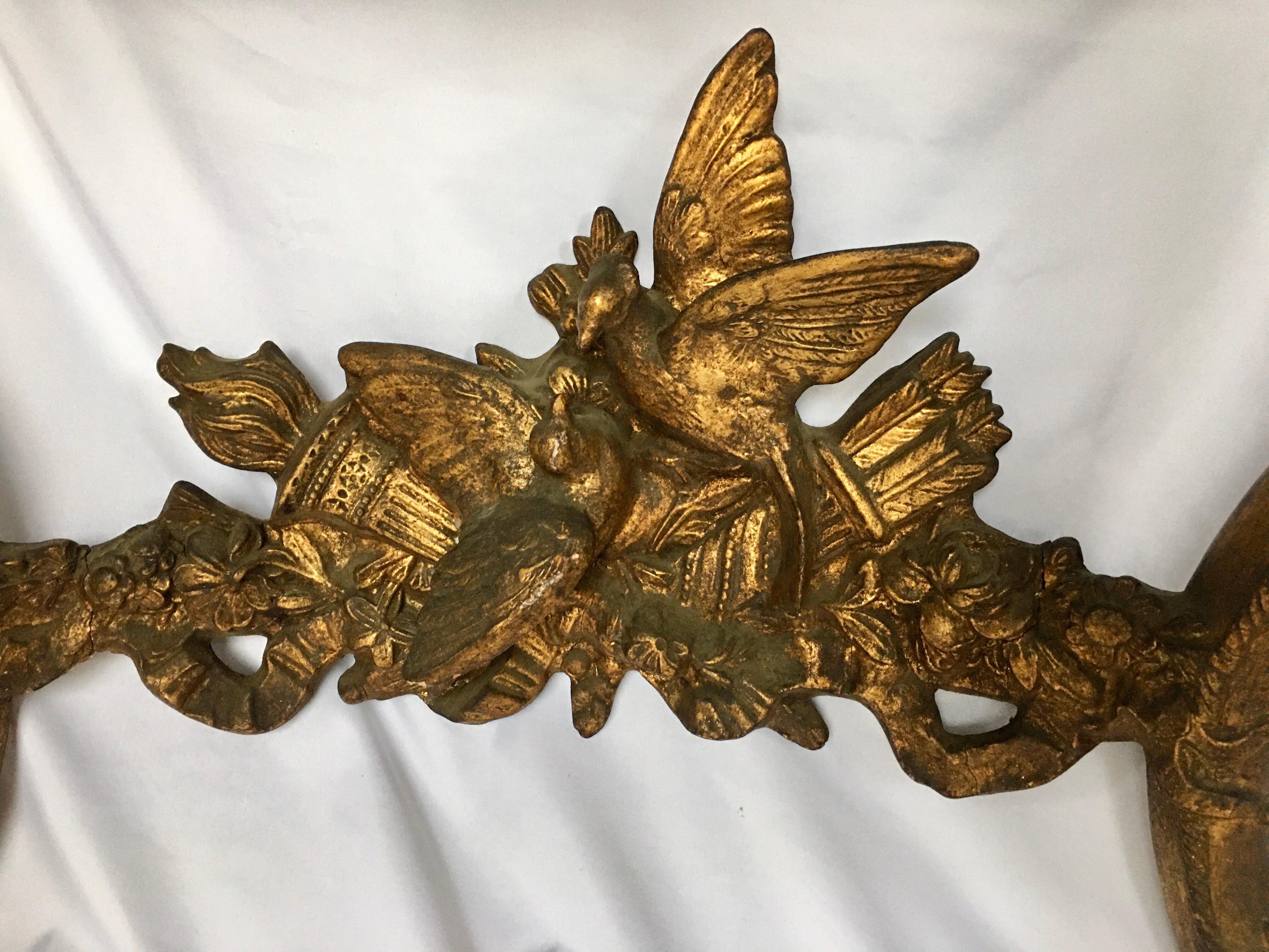 Louis XV Style Carved Giltwood Wall Mounted Bird Console Table, France In Good Condition In Lambertville, NJ