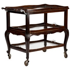 Louis XV Style Carved Oak Bar Cart, circa 1900