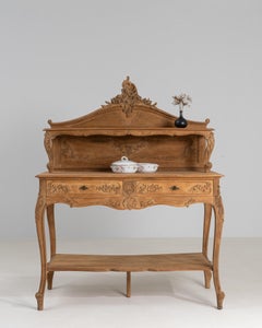 Louis XV Style Carved Oak Console, France, 19th Century