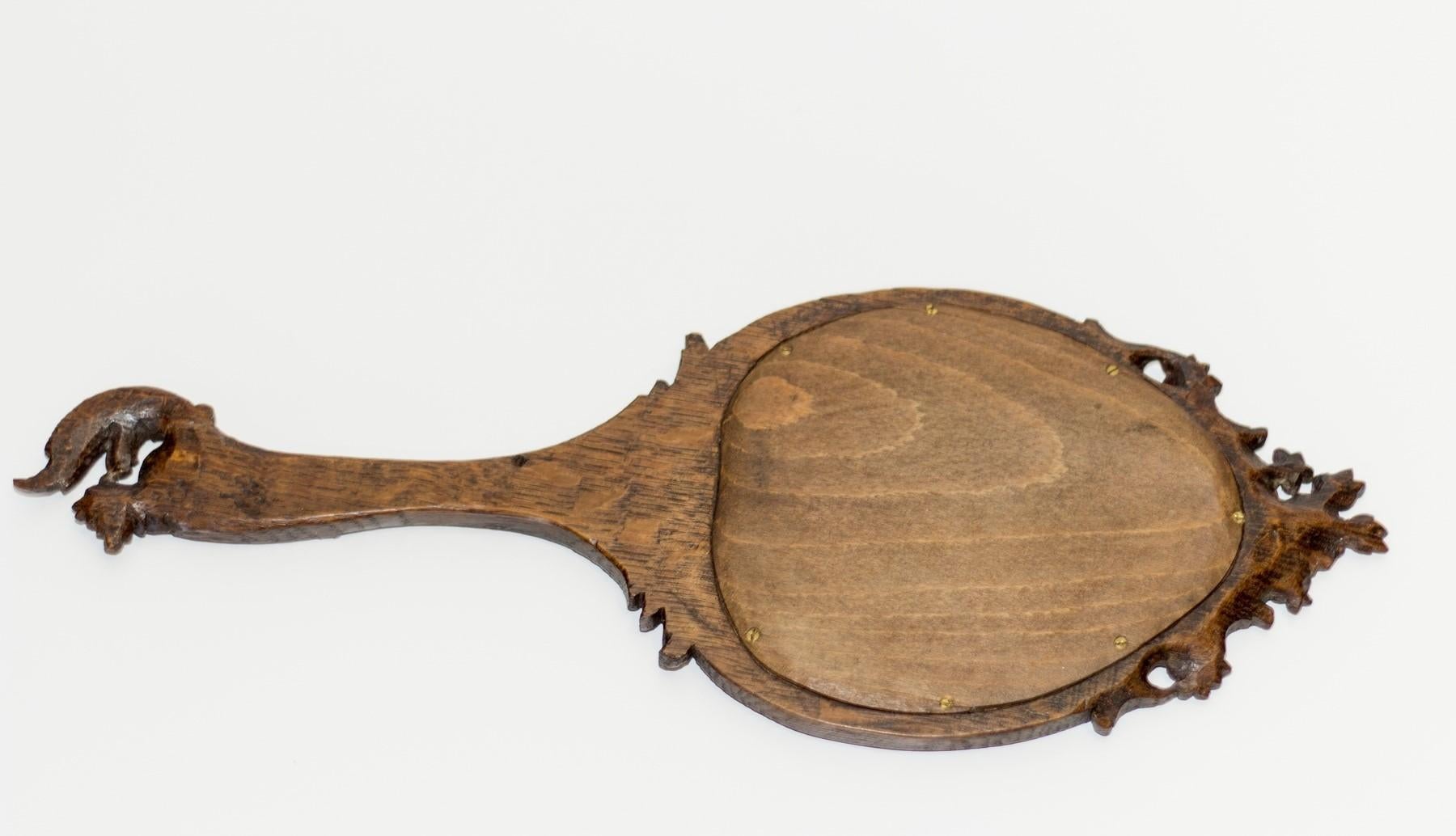 Louis XV Style Carved Oakwood Hand Mirror, France, 1920's For Sale 4