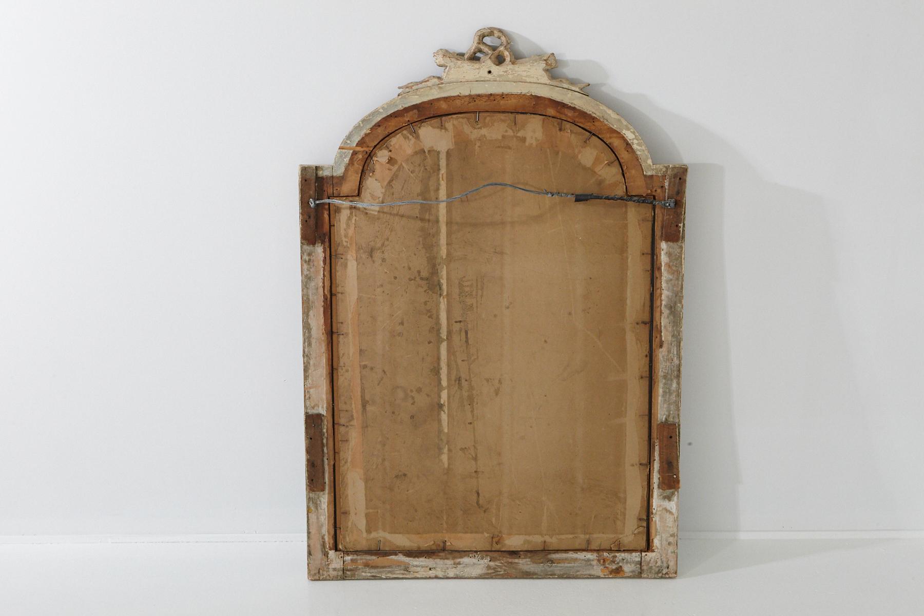Louis XV Style Carved Wall Mirror with Distressed Finish, France, 19th Century 4