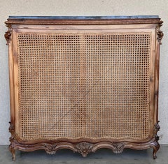 Louis XV Style Carved Walnut and Cane Console or Radiator Cover Spain circa 1920