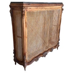 Louis XV Style Carved Walnut and Cane Console or Radiator Cover Spain circa 1920