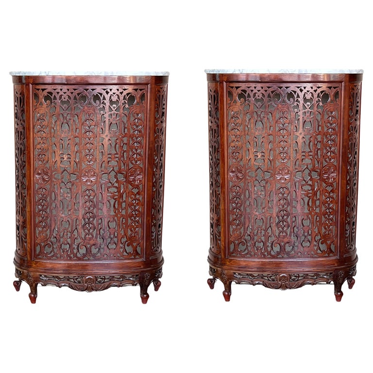 Walnut Radiator Table Top Louis XV Style Carved Walnut and Marble Top Console Table or Radiator ...