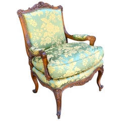 Louis XV Style Carved Walnut Armchair