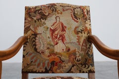 Louis XV Style Carved Walnut Armchair with Needlepoint Upholstery, France