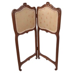 Louis XV Style Carved Walnut Two-Fold Small Screen