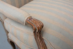Louis XV Style Carved Wood Armchair with Feather Down Cushioning