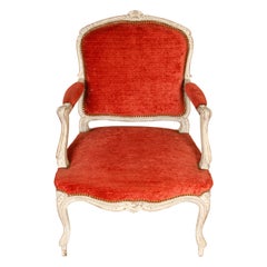 Louis XV Style Chalk White Fauteil Chair
