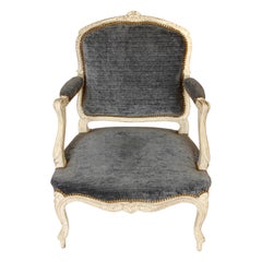Louis XV Style Chalk White Fauteuil Chair