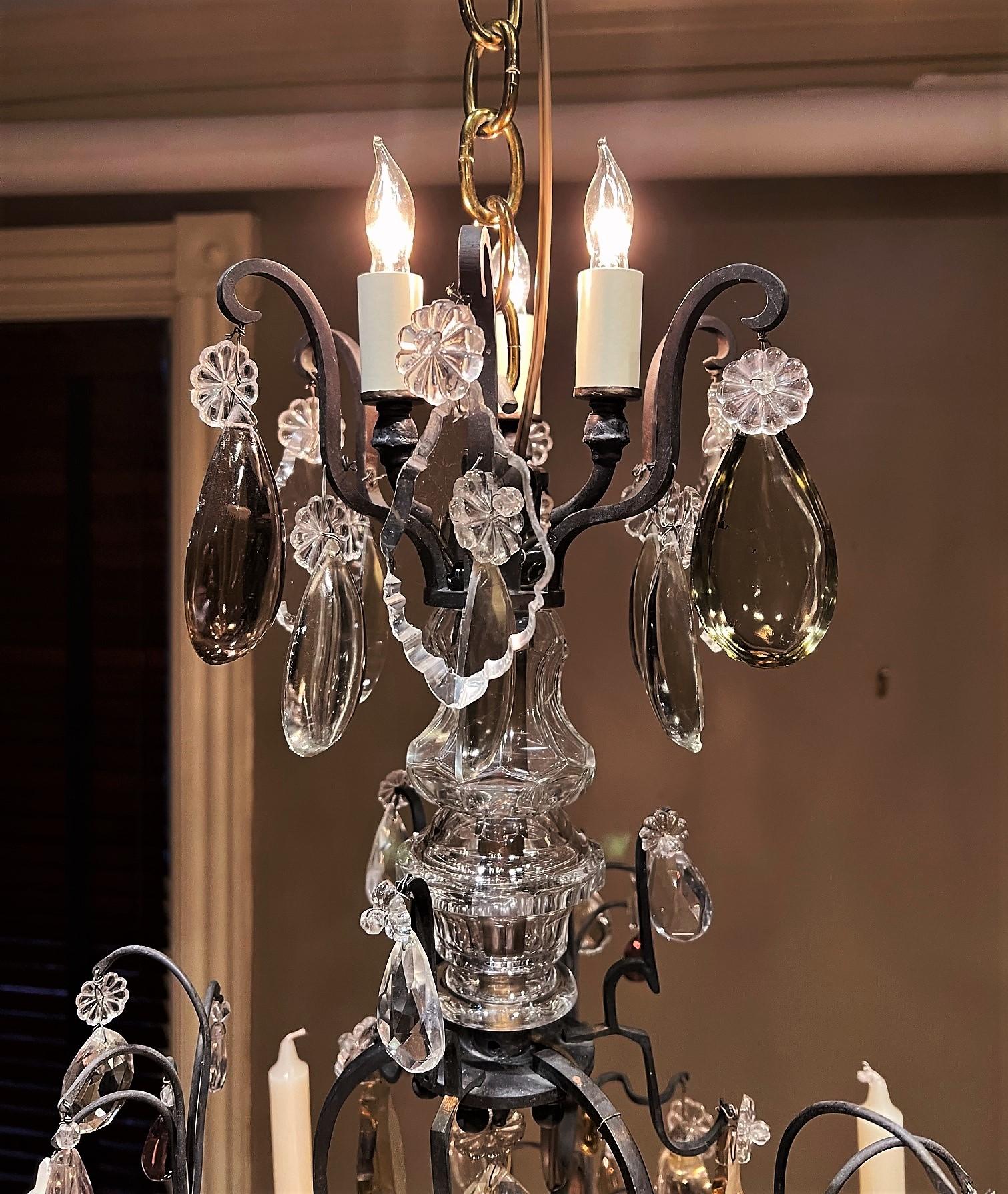 Louis XV Style Chandelier, 6 Candles and 9 Electric Lights, France, Circa:1880 For Sale 4