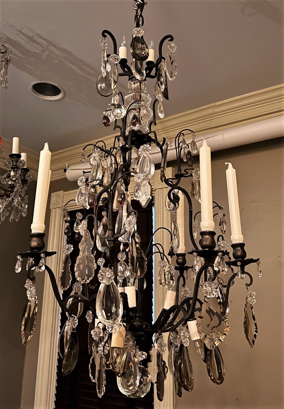 Louis XV Style Chandelier, 6 Candles and 9 Electric Lights, France, Circa:1880 For Sale 5