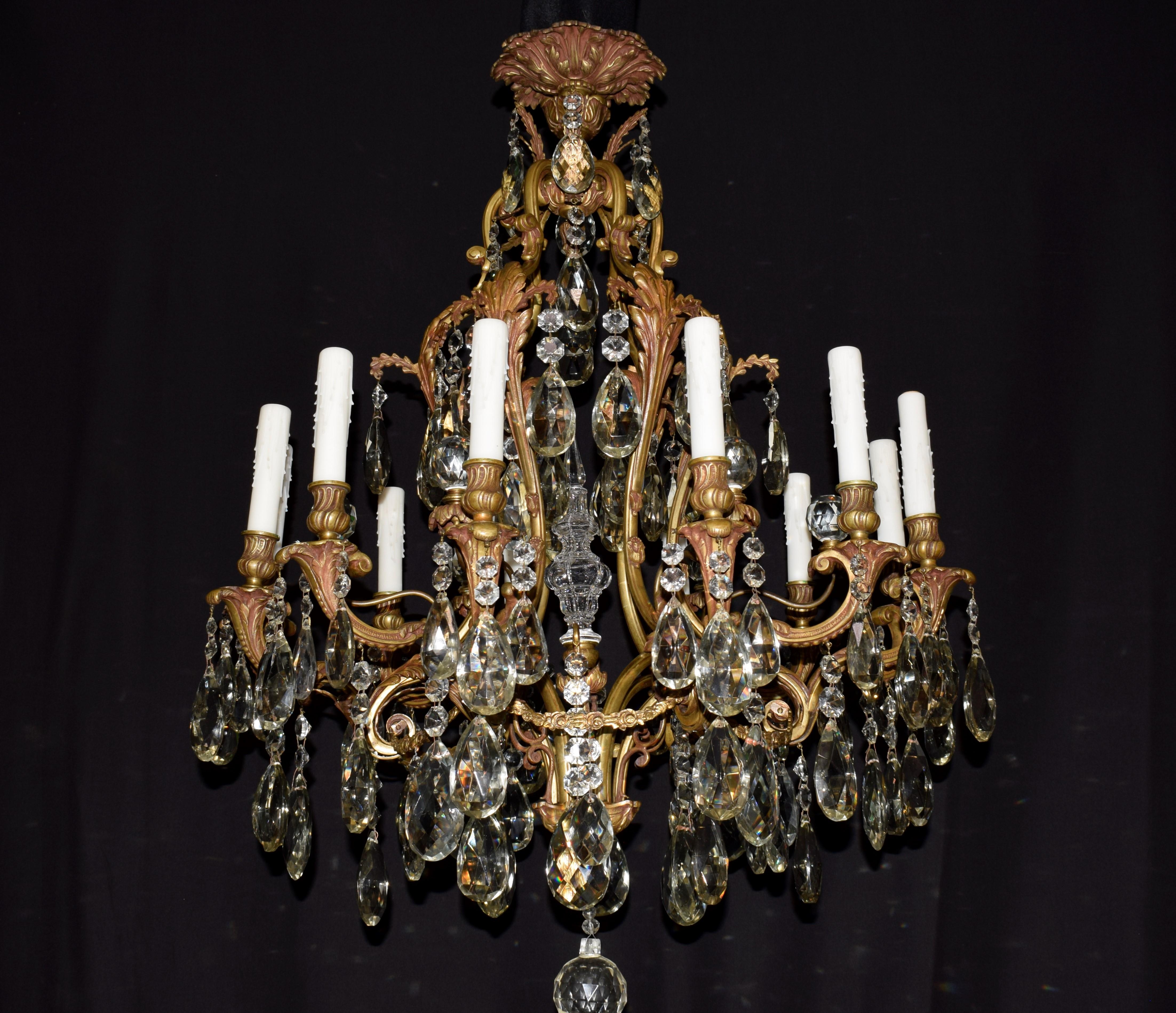 Gilt Louis XV Style Chandelier For Sale