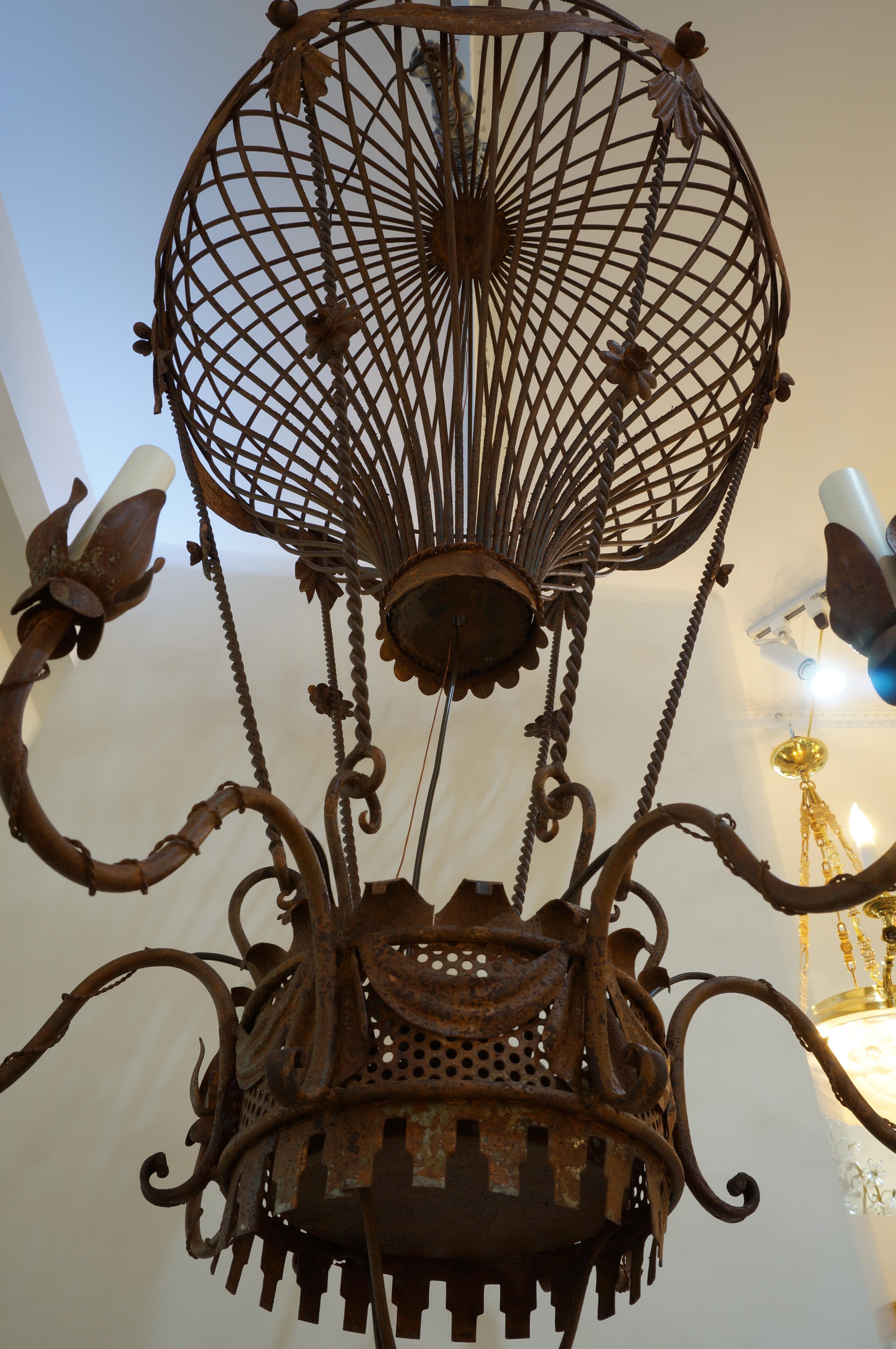 20th Century Louis XV Style Hot Air Balloon Chandelier For Sale