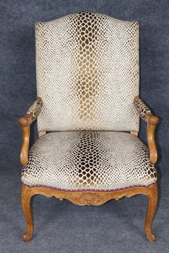 Louis XV Style Cheetah Print Upholstered Arm Chair