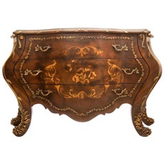 Louis XV Style Chest Drawer with Crackle Top, 20th Century