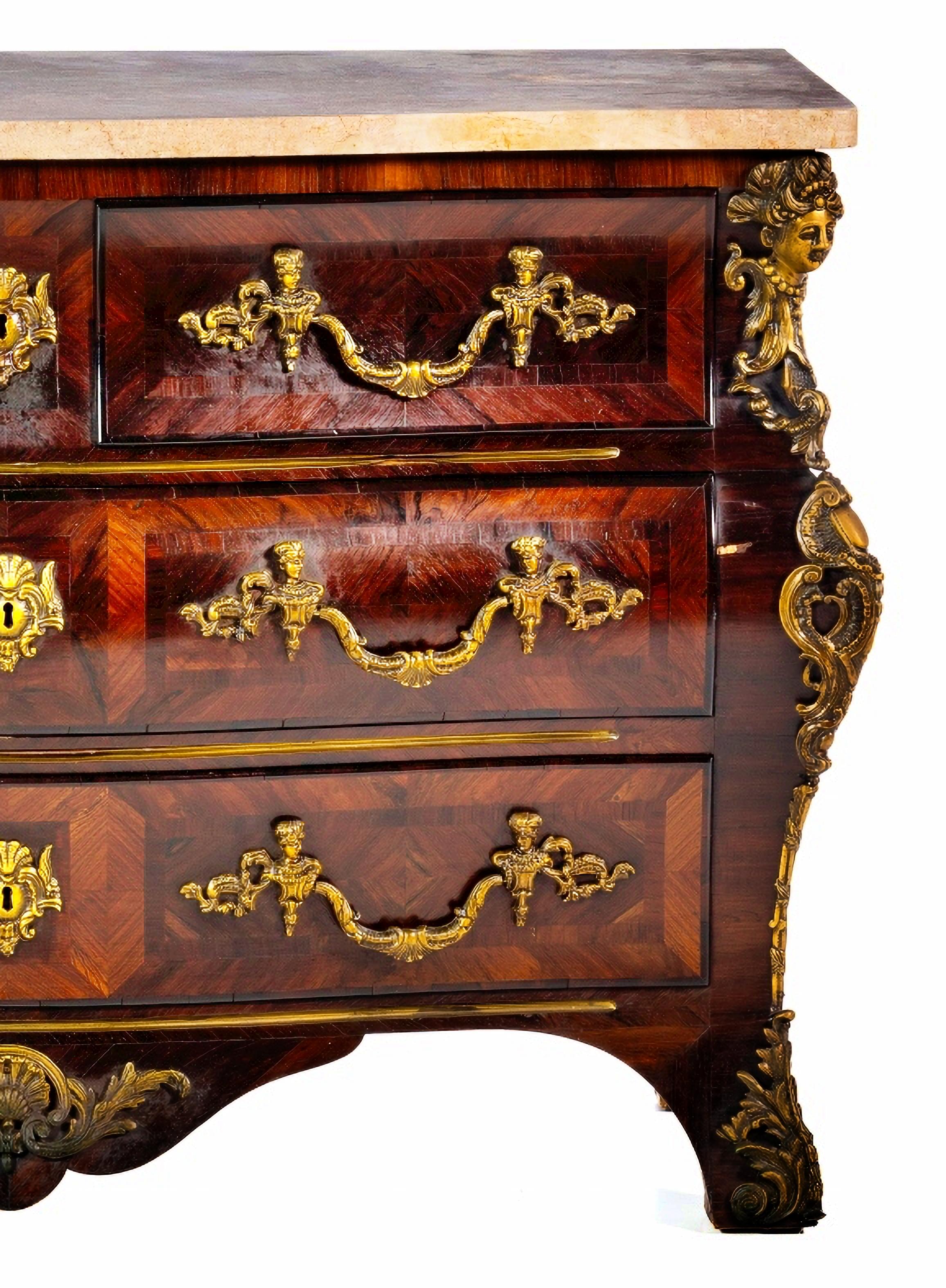 Louis XV LOUIS XV STYLE CHEST OF DRAWERS  French, 19th Century For Sale