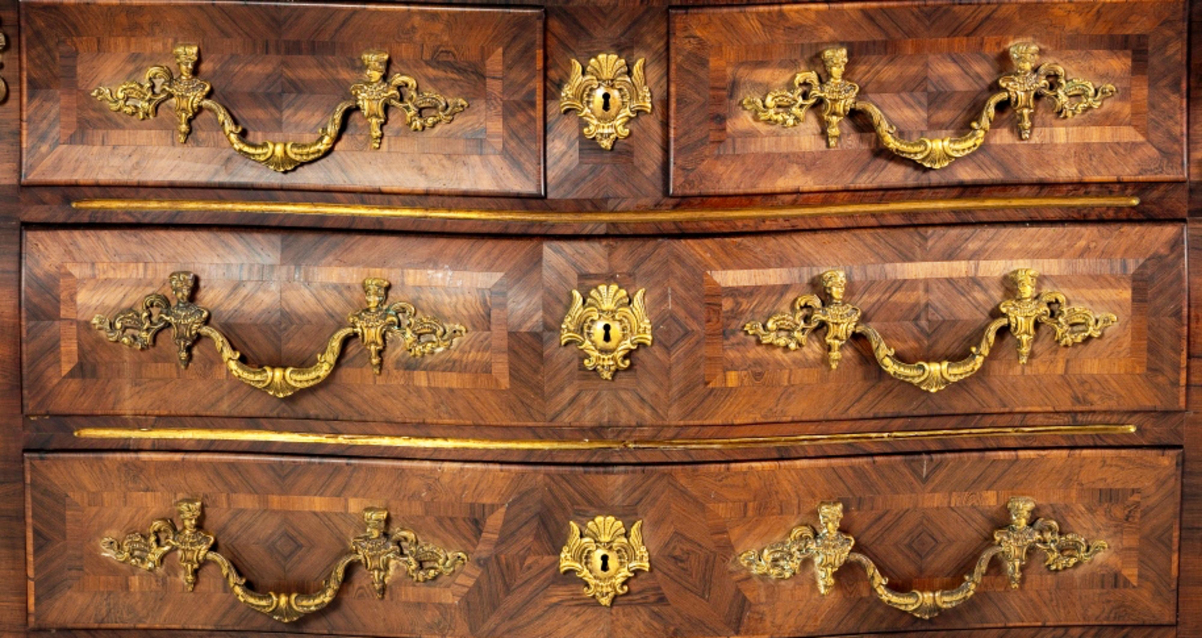 Hand-Crafted LOUIS XV STYLE CHEST OF DRAWERS  French, end 19thCentury/20th Century For Sale