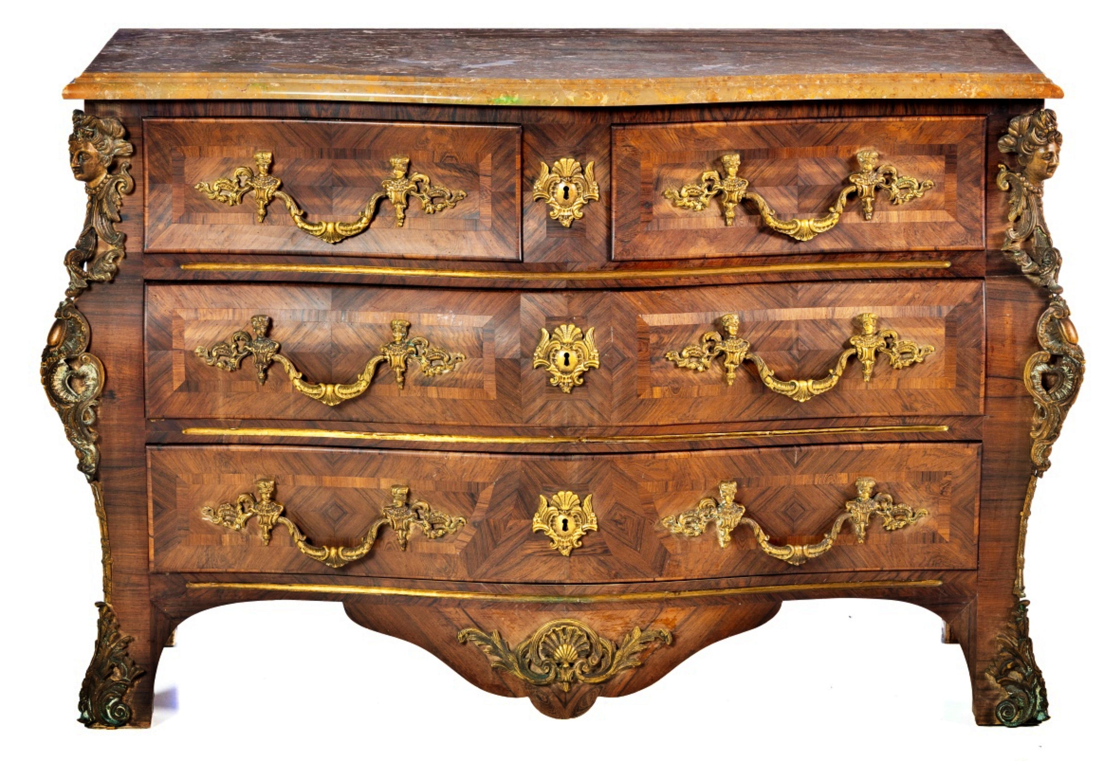 19th Century LOUIS XV STYLE CHEST OF DRAWERS  French, end 19thCentury/20th Century For Sale