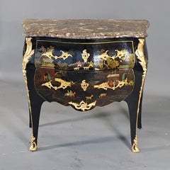 Louis XV Style Chest Of Drawers In Chinese Lacquer