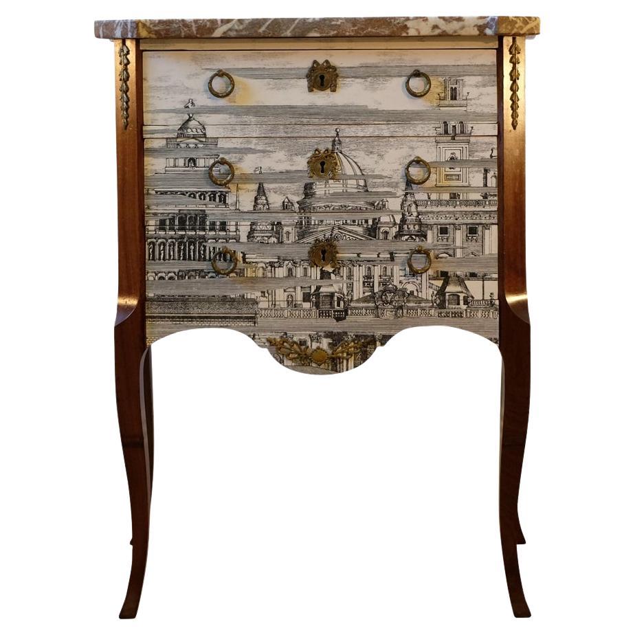 Gustavian Commode with Fornasetti Ancient Rome Design and Natural ...