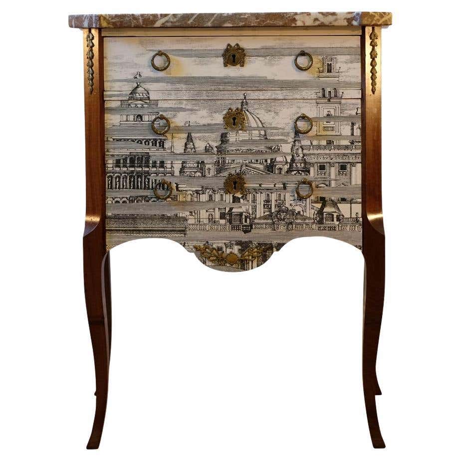 Gustavian Commode with Fornasetti Ancient Rome Design and Natural ...
